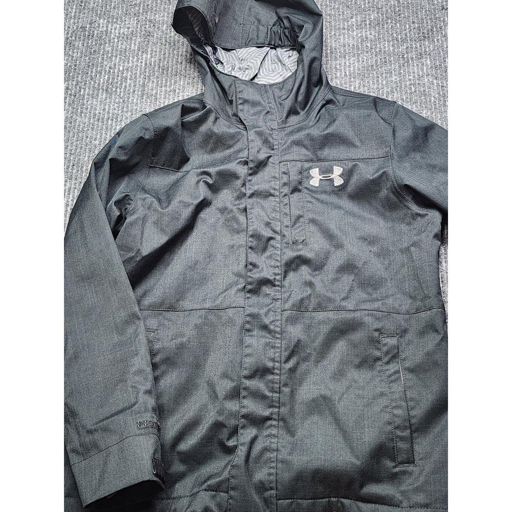Under Armour ColdGear Infrared Hooded Jacket Shell Boys Medium Gray 1563